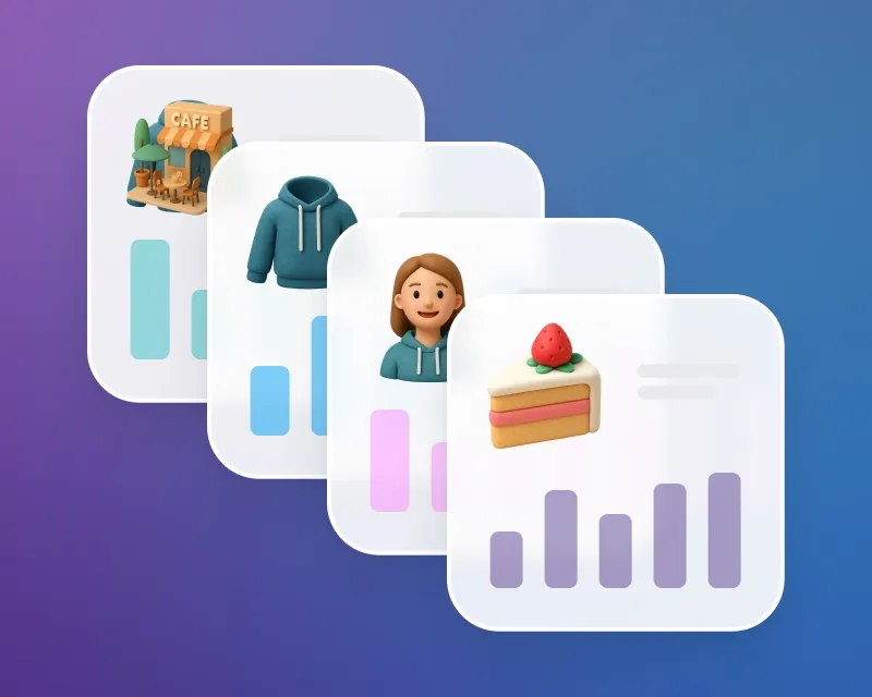 Cards with statistics